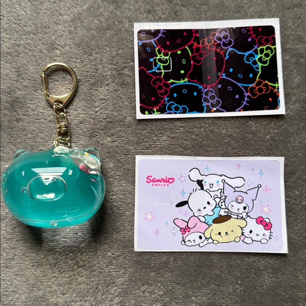 Sanrio Hello Kitty Snowglobe keychain and credit card stickers - Picture 6 of 6